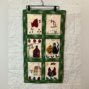 Handmade Quilted Wall Hanging with Green Border